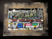 Charles Fazzino 3D Art Charles Fazzino 3D Art Tagging the Subway (CC) (Framed)